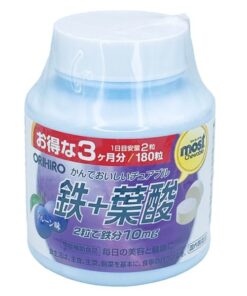 Viên ngậm Orihiro vị Mơ tím 180 viên ( sắt + axit floic )