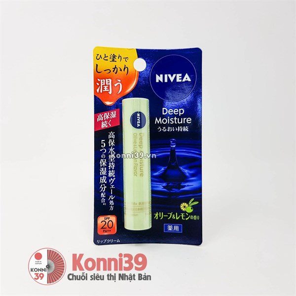 Son Dưỡng Môi Nivea Deep Moisture Spf20 Pa++ 2.2G Hương Olive Và Chanh