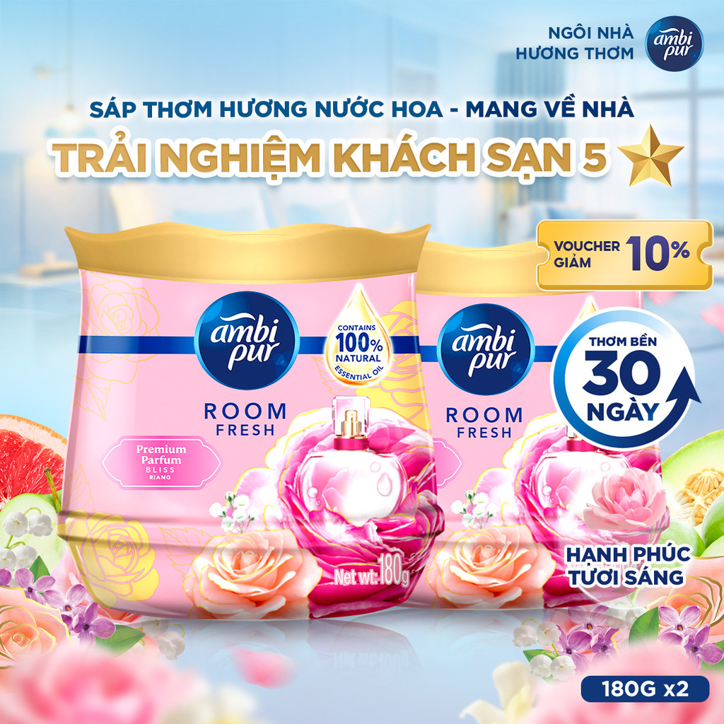 Combo 2 Sap Thom Ambipur Huong Hanh Phuc 180G