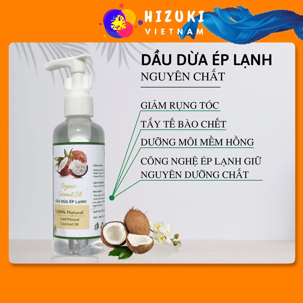 Dầu Dừa Ép Lạnh Tinh Khiết Hàng Nguyên Chất Loại 1 Giúp Dưỡng Tóc