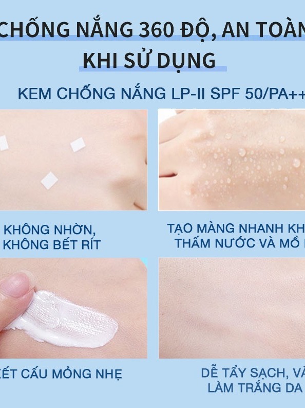 Kem Chống Nắng Lp Ii Chống Nắng Spf50+ Pa+++Dưỡng Trắng Nâng Tông Kiềm Dầu Dùng Tốt Cho Bà Bầu Và Da