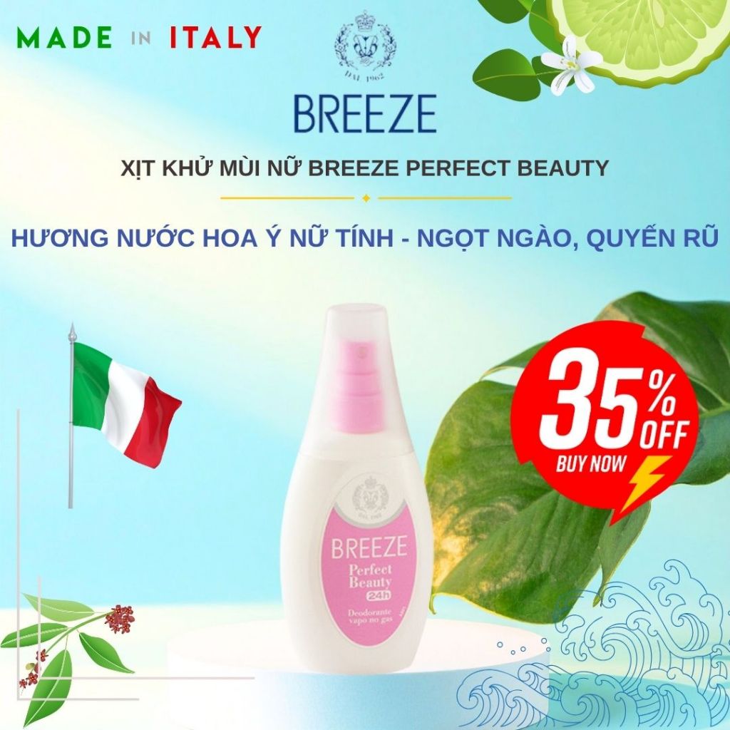 Khuyến Mãi 35% Xịt Khử Mùi Nữ Breeze Vapo Deodorant Perfect Beauty 75Ml (Không Gas