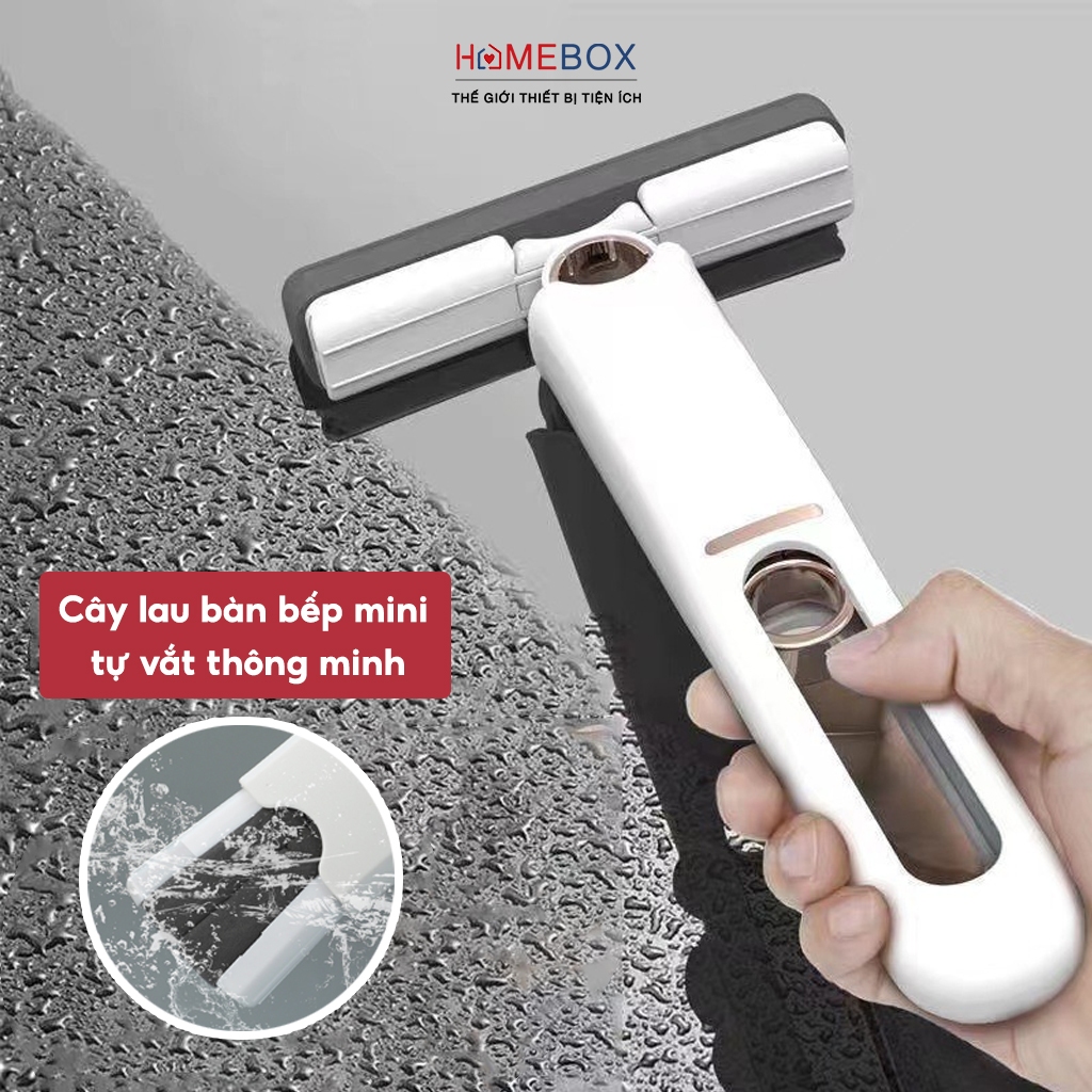 Cây Lau Bàn Bếp Tự Vắt Mini Đa Năng Bọt Biển Thấm Hút Thông Minh