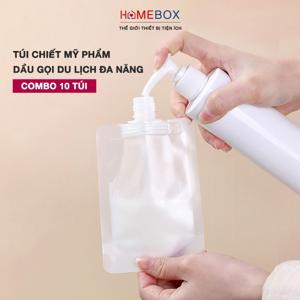 Combo 10 Túi Chiết Mỹ Phẩm Dầu Gội Sữa Tắm Dầu Xả Du Lịch