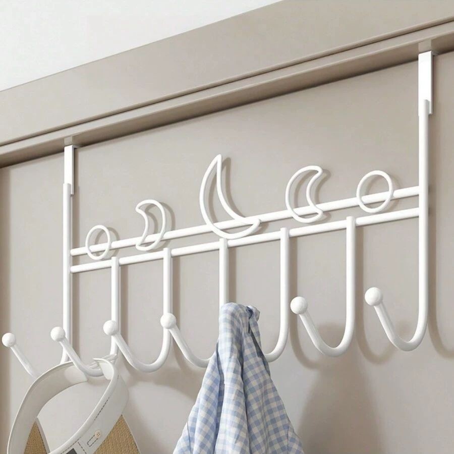 Giá 7 Móc Treo Đồ Cài Phía Sau Cánh Cửa Bằng Thép Sơn Tĩnh Điện Cứng Cáp