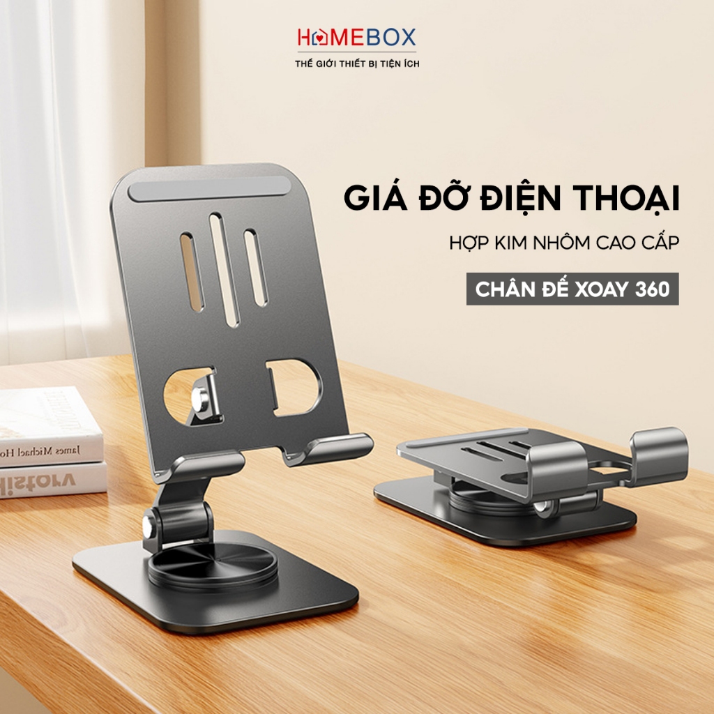 Giá Đỡ Điện Thoại Máy Tính Bảng Xoay 360 Hợp Kim Nhôm