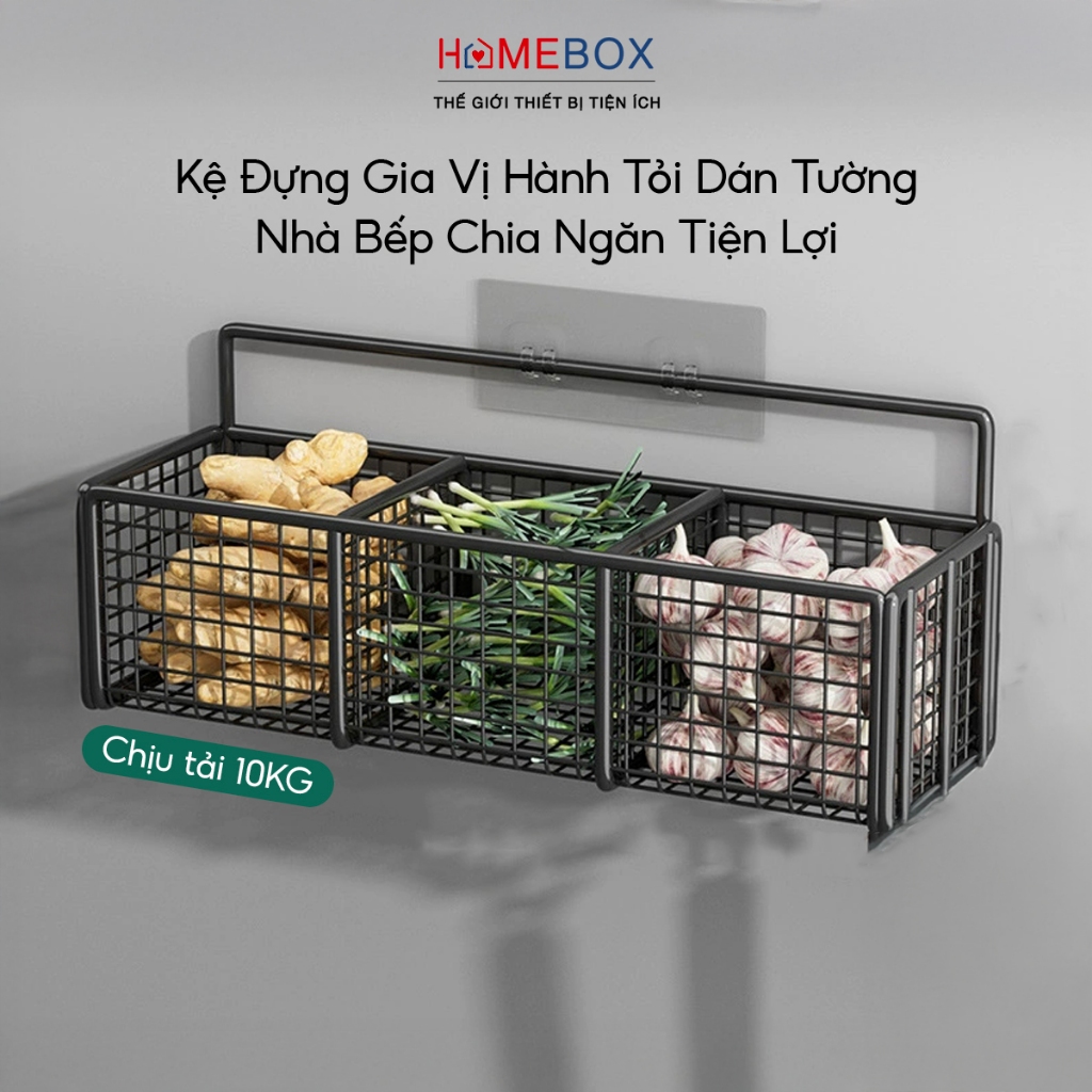 Kệ Đựng Gia Vị Dán Tường Nhà Bếp Chịu Lực 10Kg