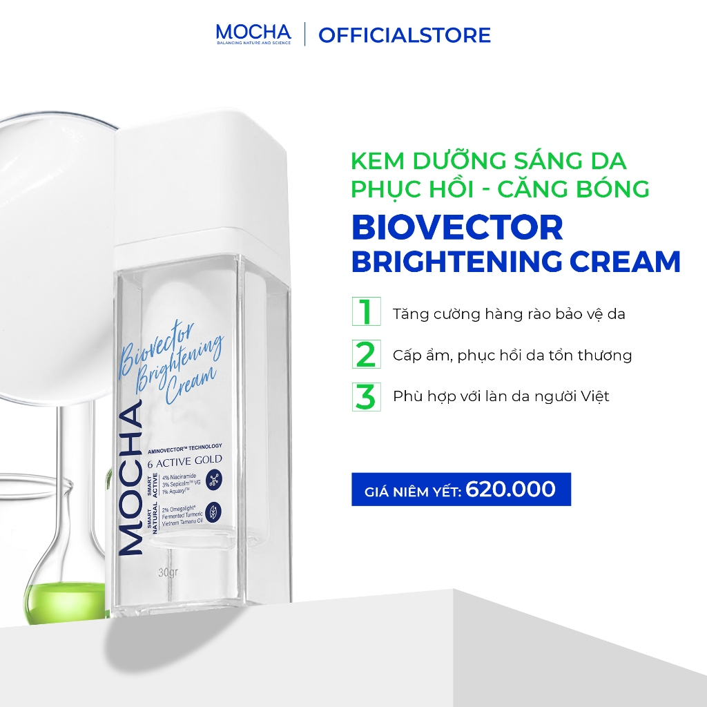 Kem Dưỡng Trắng Phục Hồi Cấp Ẩm Mocha Biovector 6 Active