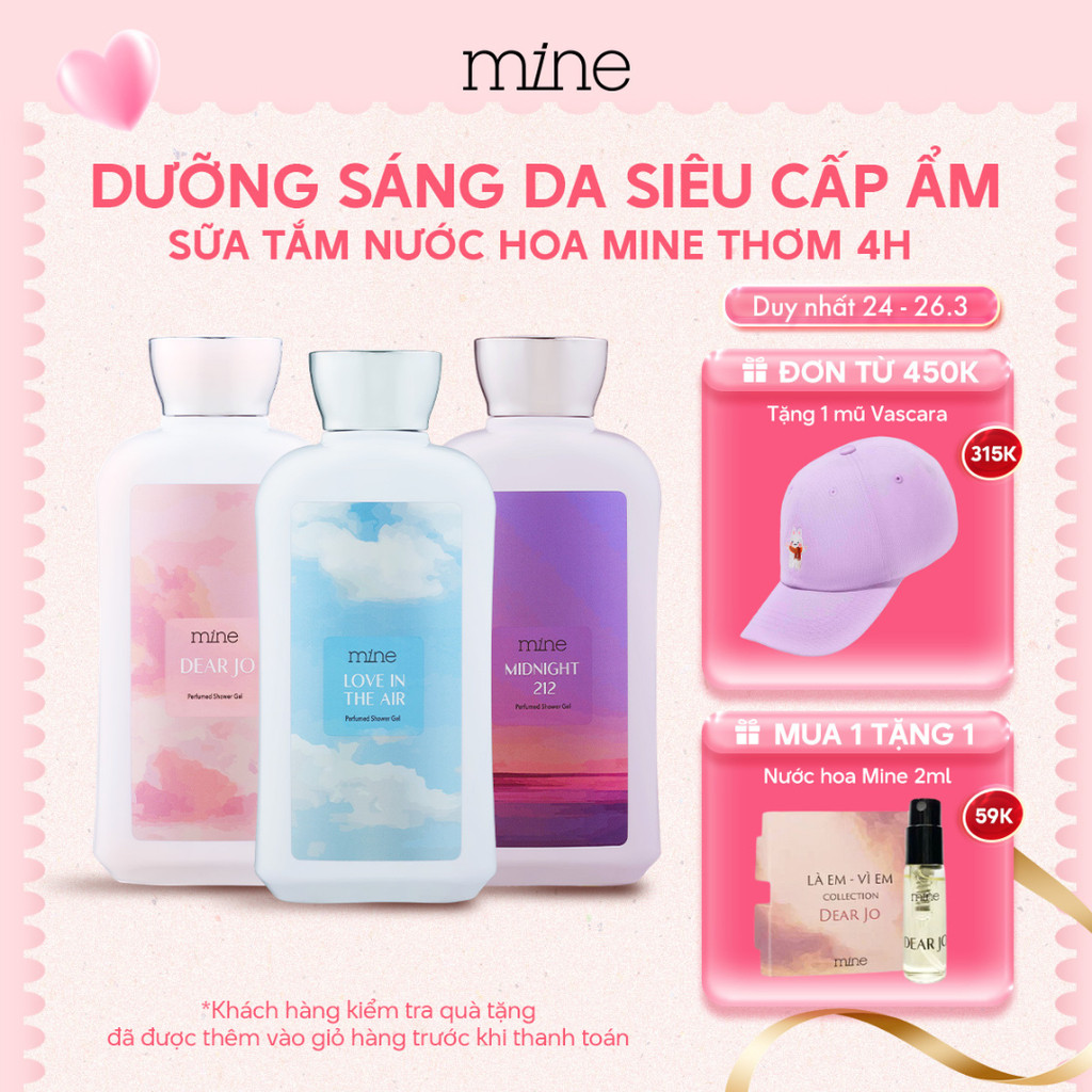 Sữa Tắm Hương Nước Hoa Mine Perfumed Showergel Thơm Quyến Rũ Hỗ Trợ Dưỡng Ẩm Và Dưỡng Sáng Da 470G