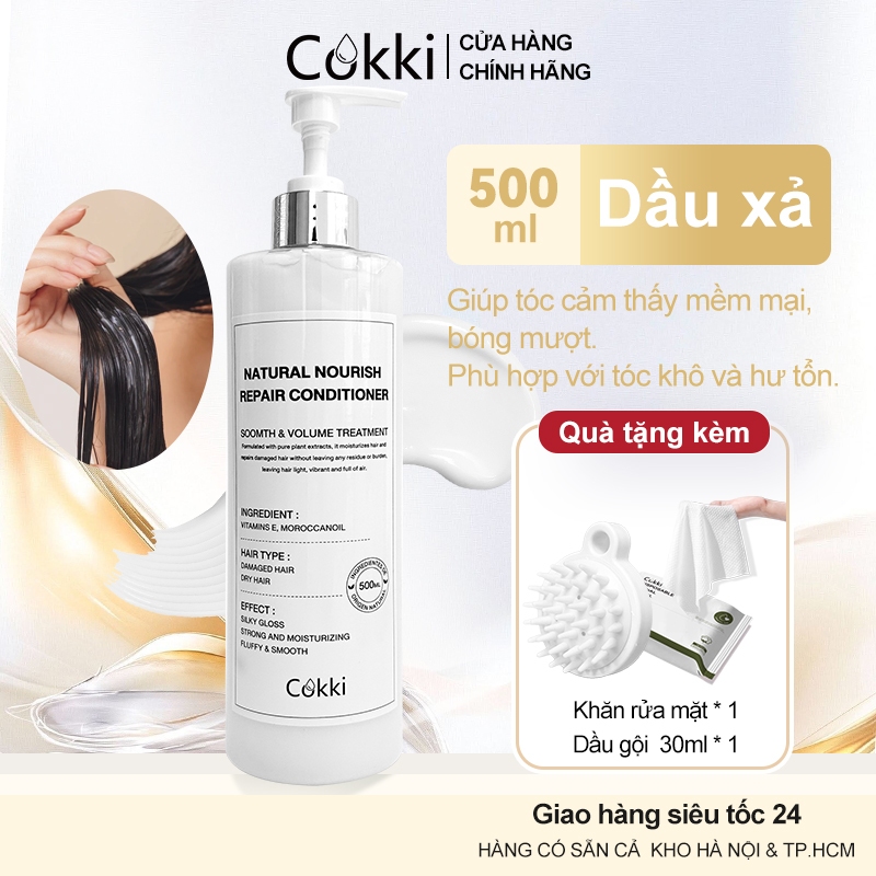 【Mua 1 Tặng 2】Dầu Xả Cokki Phục Hồi Chống Gãy Rụng 500Ml Giảm Xơ Rối