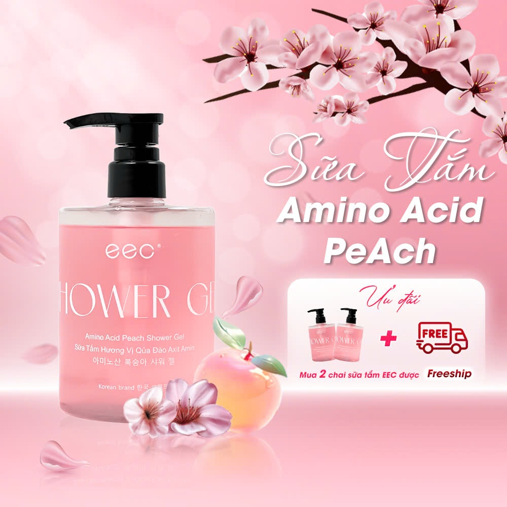 Sữa Tắm Trắng Da Tinh Chất Đào Tạo Bọt Siêu Thơm Trẻ Hóa Làn Da Amino Acid Peach Shower Gel