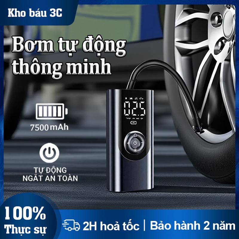 [Ánh Sáng Mạnh]Máy Bơm Lốp Xe Ô Tô Máy Bơm Lốp Xe Di Động Không Dây Bơm Hơi Kho Báu Xe Đạp Điện