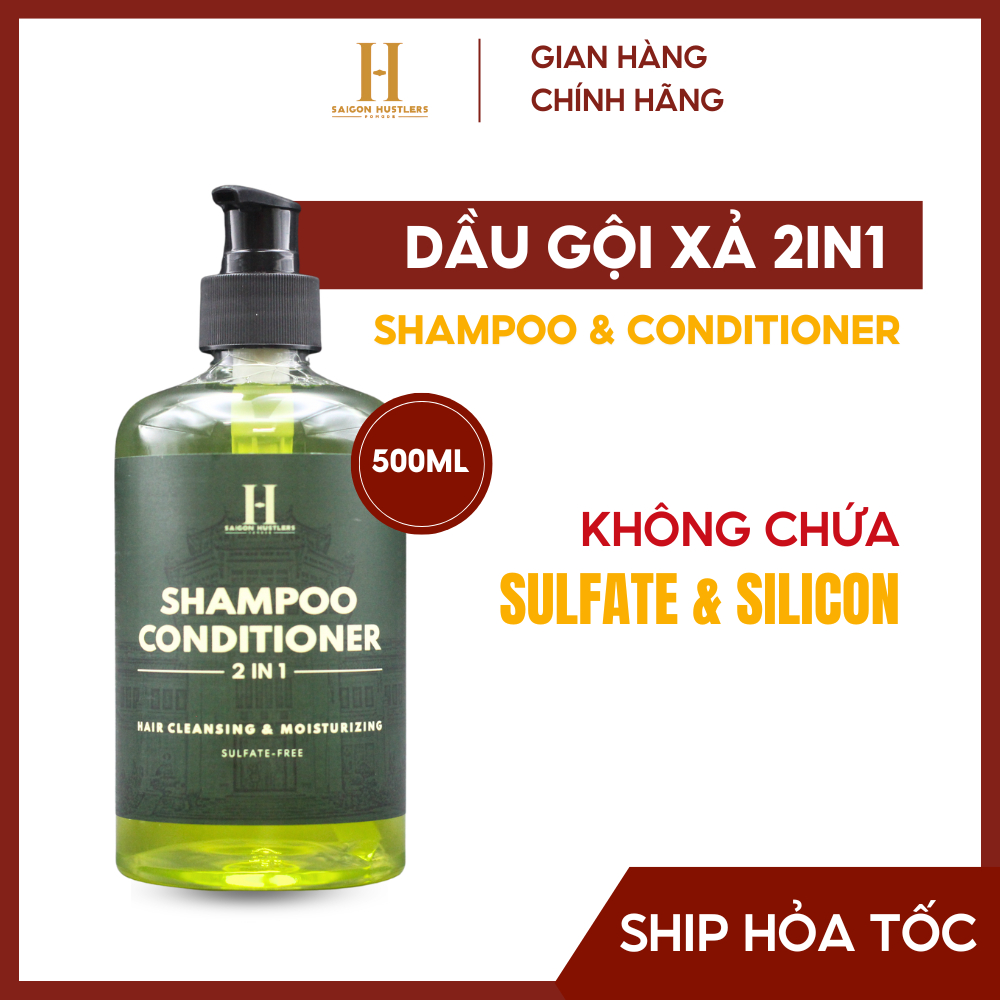 Dầu Gội Xả Nam 2In1 Không Sulfate Và Silicone Saigon Hustlers Pomade Shampoo &Amp; Conditioner 500Ml