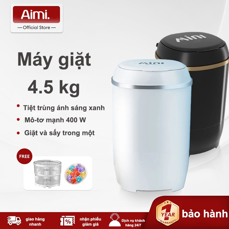 Máy Giặt Mini -5Kg Tia Uv Máy Giặt Mini Ánh Sáng Lạm Diệt Khuẩn Xoáy Cực Mạnh Tự Vắt Khô Máy Giặt Đồ