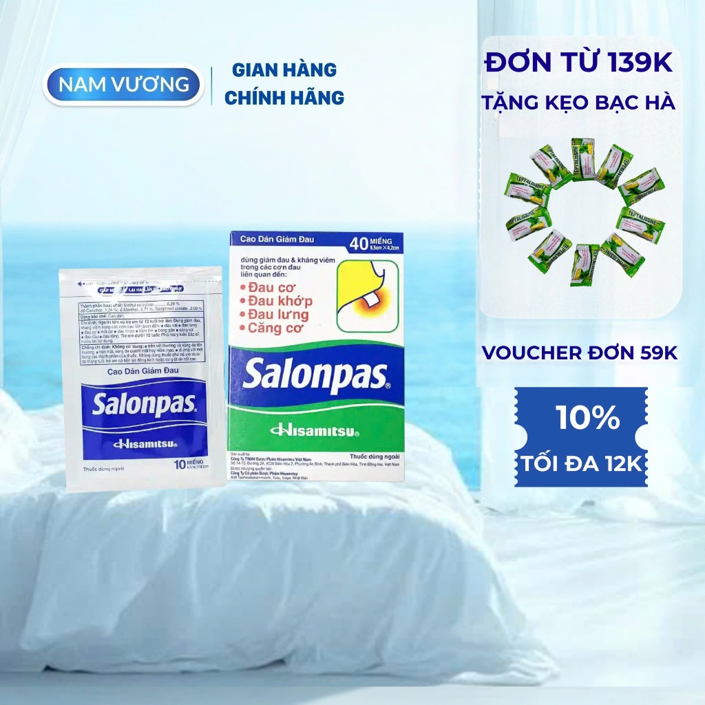 Miếng Dán Salonpas Giúp Giảm Đau Nhứt Mỏi Cơ