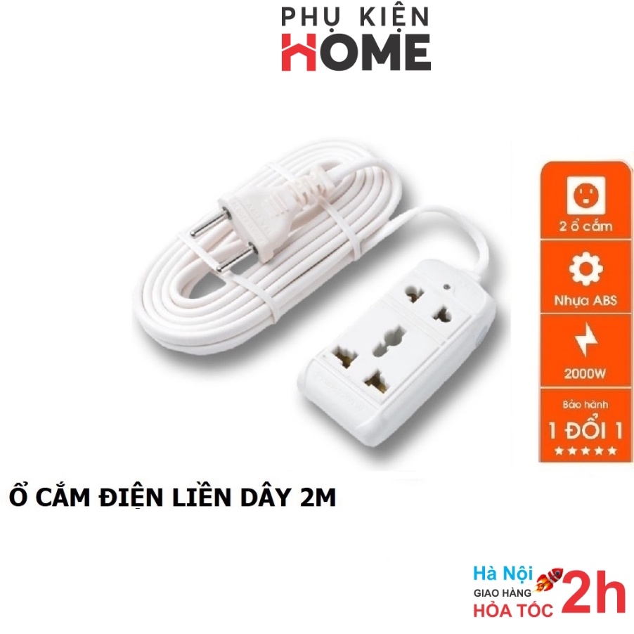 Ổ Cắm Điện Đa Năng Liền Dây Nối Dài 2M