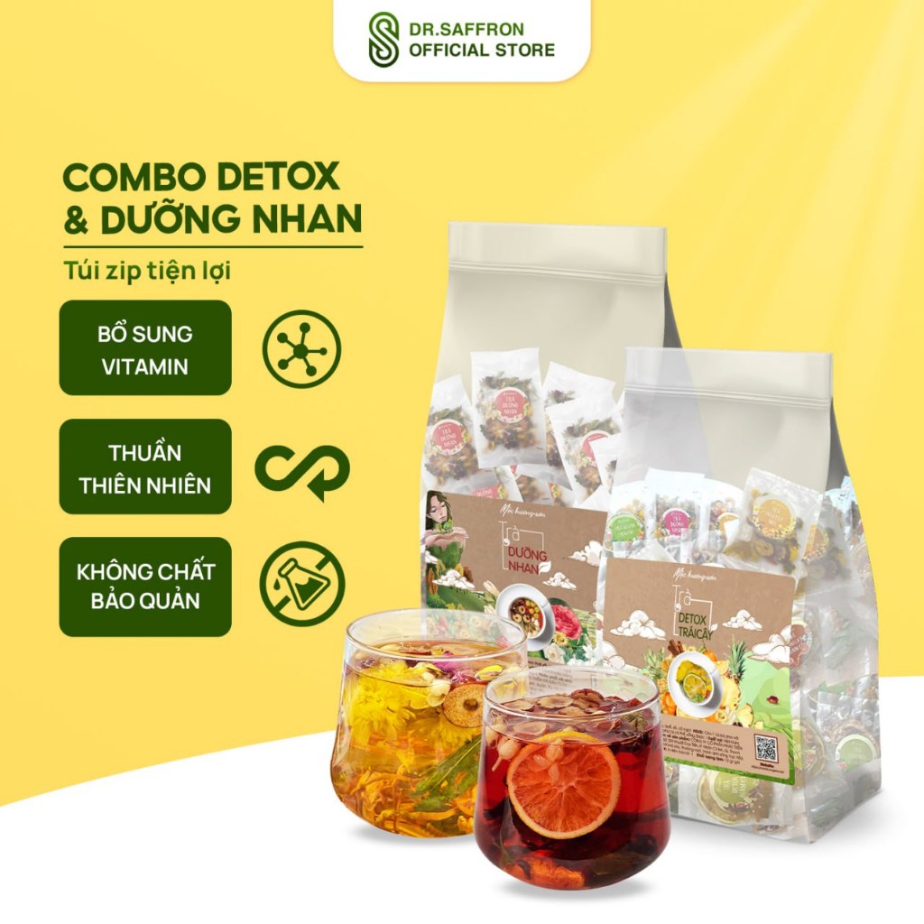 Set Trà Detox Và Trà Dưỡng Nhan Mix Vị Giúp Đẹp Da