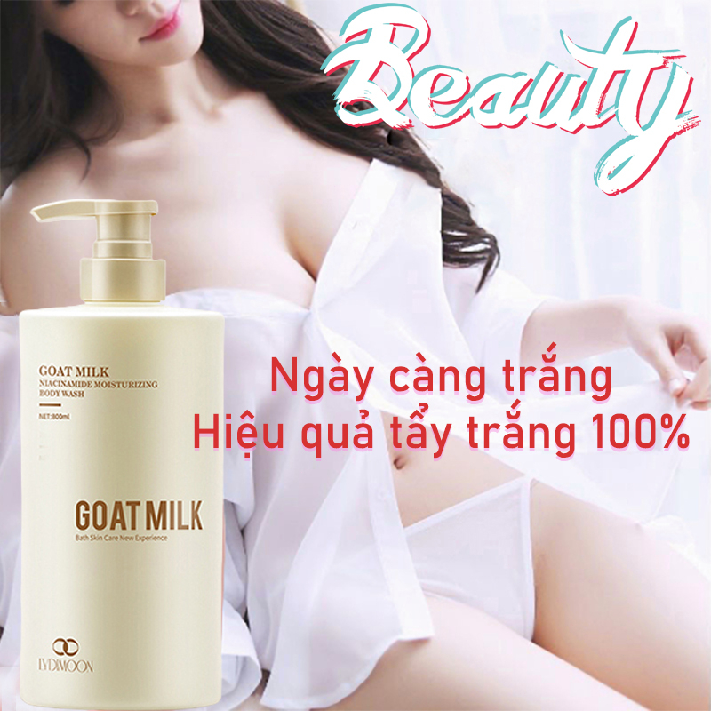 Sữa Tắm Dê Sữa Tắm Trắng Da Sữa Tắm Dưỡng Ẩm 800Ml Làm Trắng Da Mite Loại Bỏ Dưỡng Ẩm Sửa Chữa Nicot