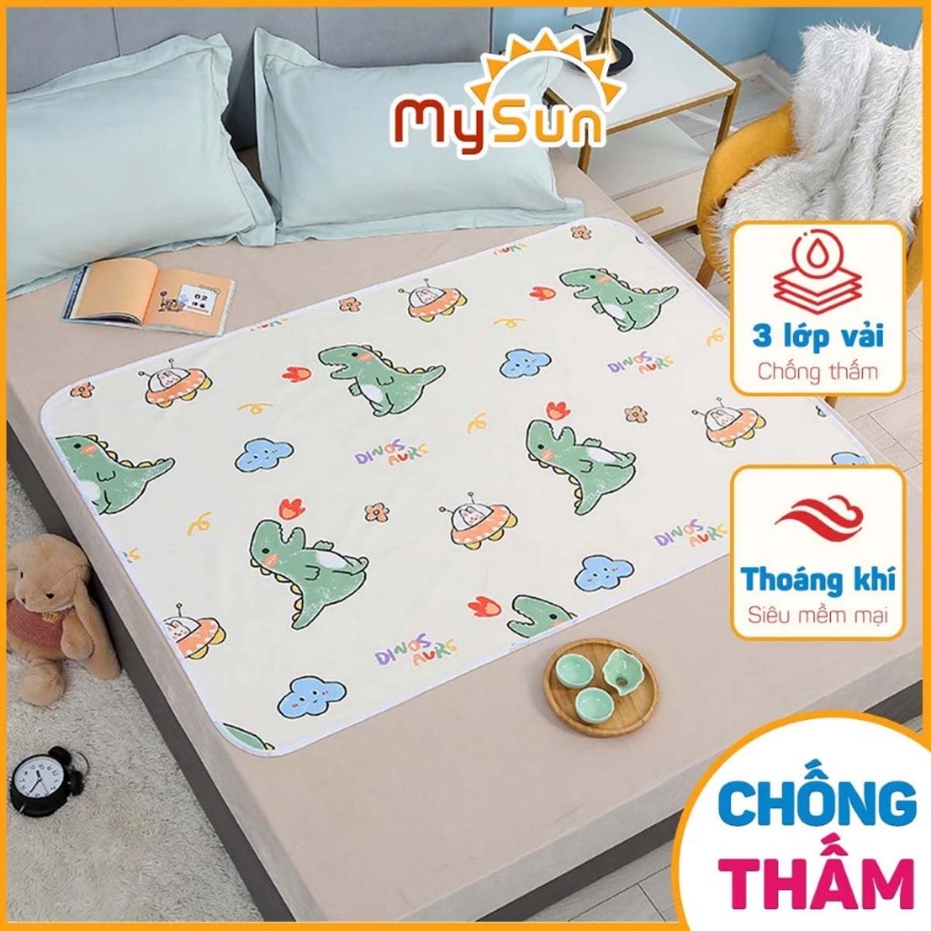 Miếng Khăn Lót Chống Thấm Cho Trẻ Em Bé Sơ Sinh Tấm Trải Nệm Giường Cỡ Lớn Mysun Aqualock